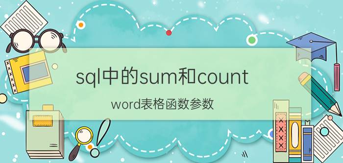 sql中的sum和count word表格函数参数？